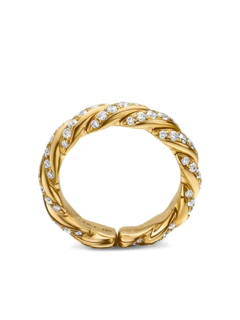 David Yurman 18kt yellow gold Sculpted Cable Flex diamond band ring (5mm) Gold R13529D88ADI