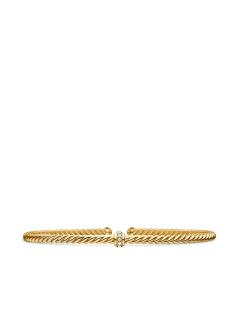 David Yurman 18kt yellow gold Classic Cablespira Station diamond bracelet (3mm) Gold B13768D88ADI