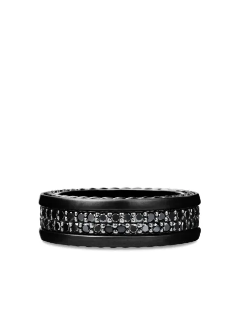 David Yurman Streamline Two Row diamond band ring (6.5mm) Black R05780MTBABD