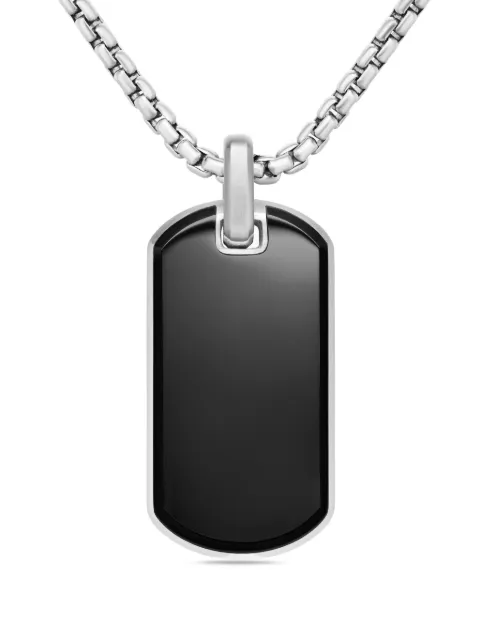 David Yurman sterling silver Chevron tag (35mm) Silver D25078MSSBBO
