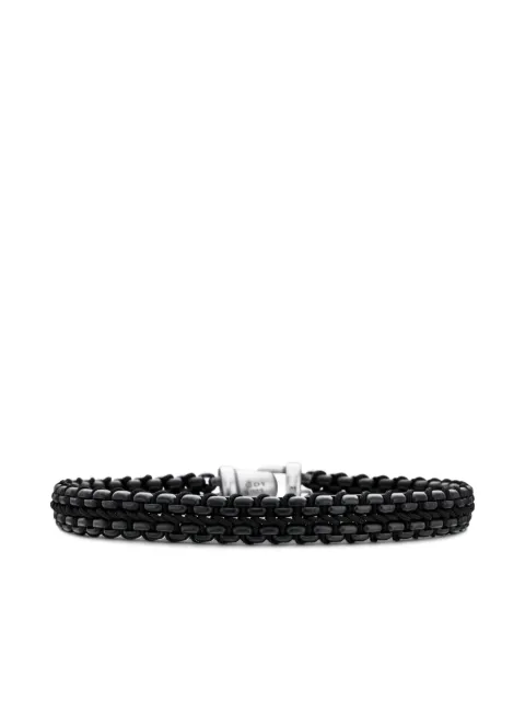 David Yurman sterling silver Woven Box Chain bracelet (10mm) Black B15884MSEBLK