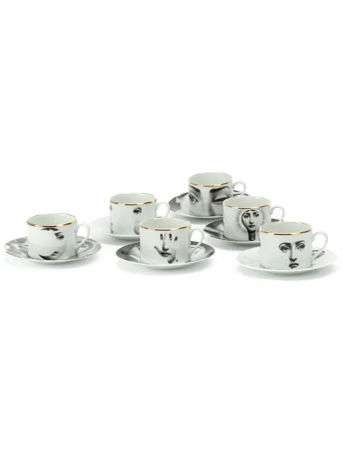 Fornasetti ceramic tea set Gold P39Z300
