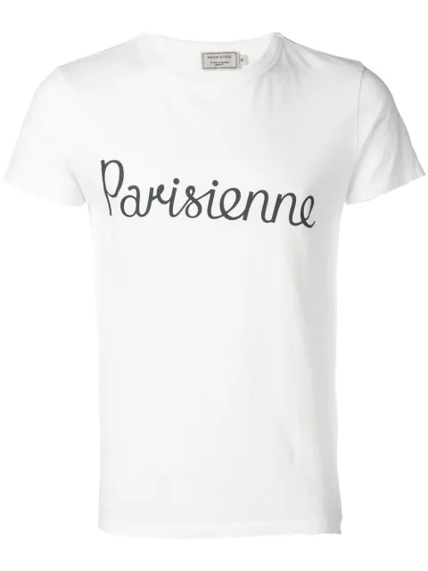 Maison Kitsuné Parisienne-print T-shirt White AW00101KJ0005