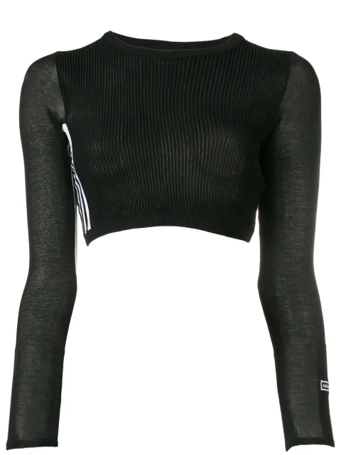 adidas ribbed cropped jumper Black DU7265