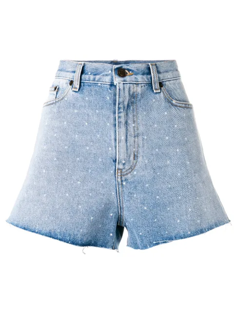 Saint Laurent spotted back denim shorts Blue 542764YK870