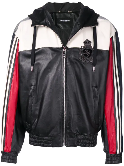 Dolce & Gabbana colour block zipped jacket Black G9NO5ZFUL89