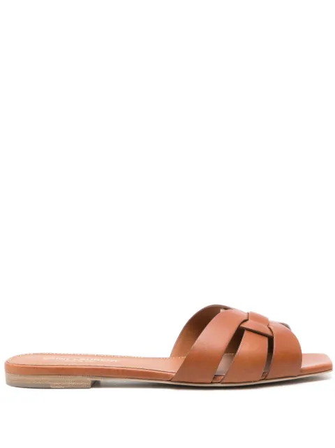 Saint Laurent Tribute leather sandals Neutrals 571952BDA00