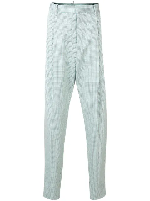 DSQUARED2 checked high waist trousers Green S71KB0160S49781