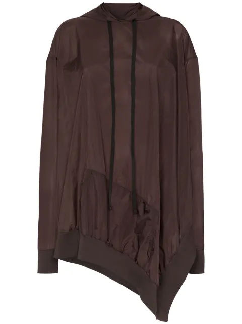 UNRAVEL PROJECT asymmetric open-side hoodie Brown UWEB006S192780075200