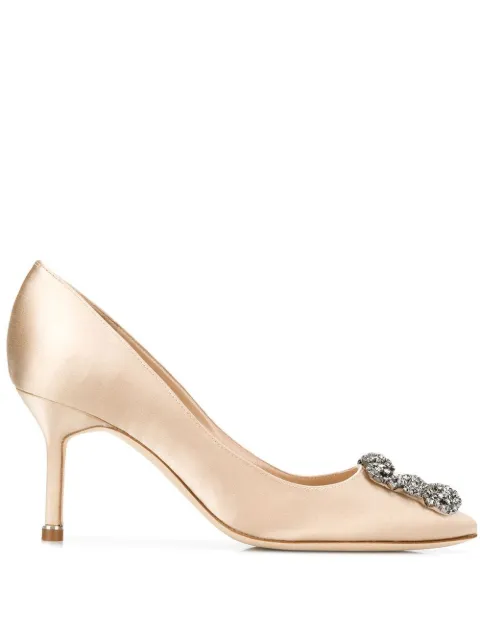 Manolo Blahnik 70mm Hangisi pumps Neutrals 9XX06620034