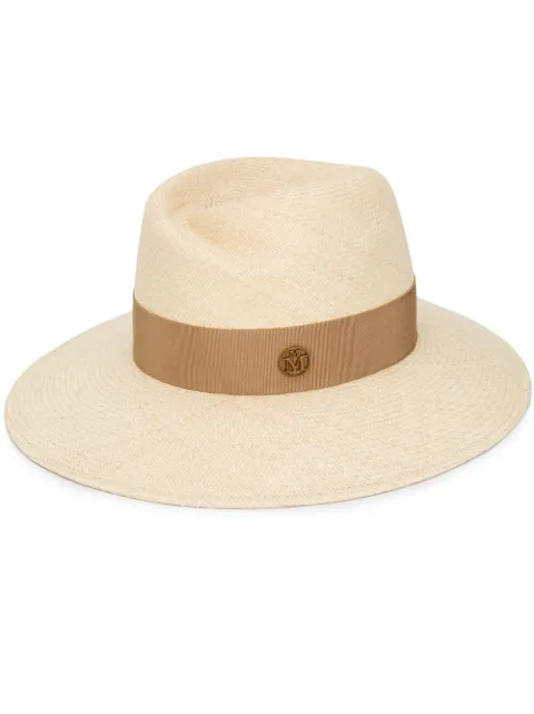 Maison Michel Virginie straw Fedora hat Neutrals 1001097001