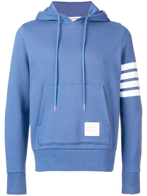 Thom Browne 4-Bar stripe logo-patch Hoodie Blue MJT135A00535