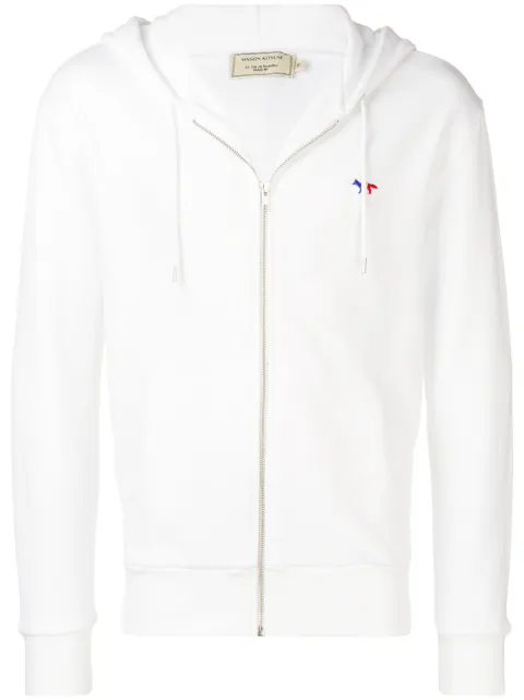 Maison Kitsuné Fox zip up hoodie White AM00304KM0001