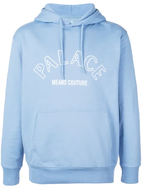 Palace Couture logo-print hoodie Blue P14HD054