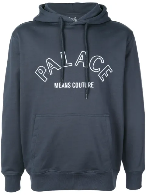 Palace Couture logo-print hoodie Blue P14HD053