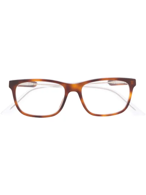 Gucci Eyewear tortoiseshell rectangular-frame glasses Brown GG0490O