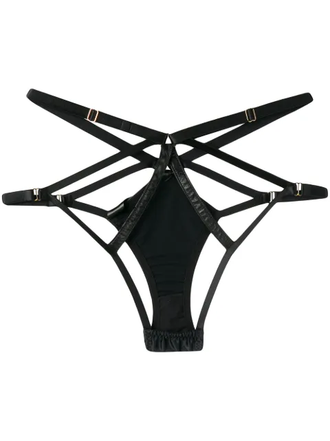 Something Wicked Jade satin open briefs Black JADEOUVERTBRIEF
