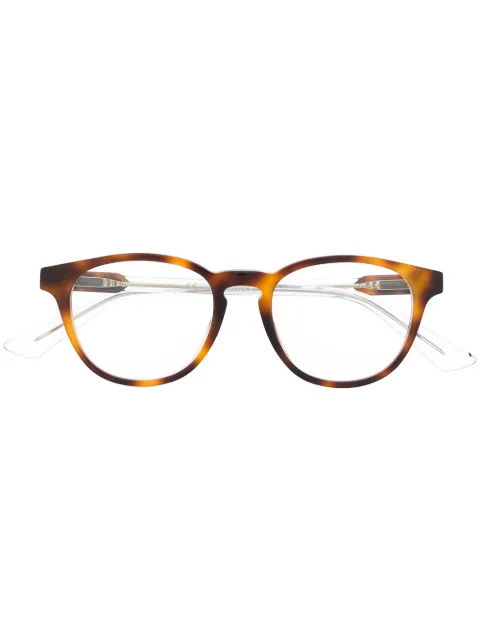 Gucci Eyewear oval frame glasses Brown GG0491O