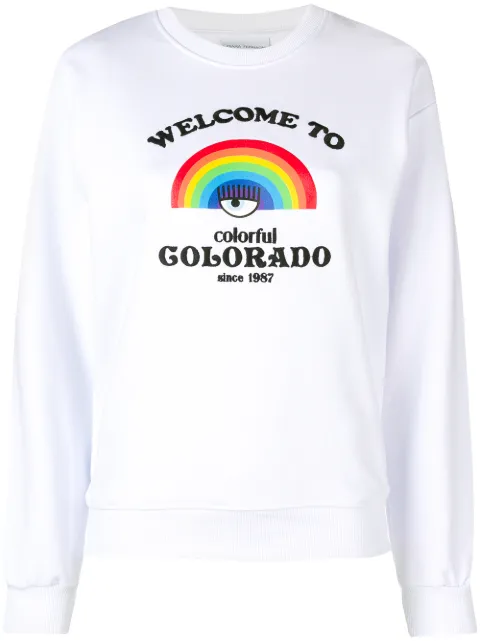 Chiara Ferragni Rainbow print sweater White CFF064