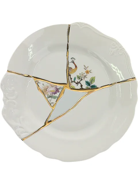 Seletti crack detail plate White 09612KINTSUGIN2