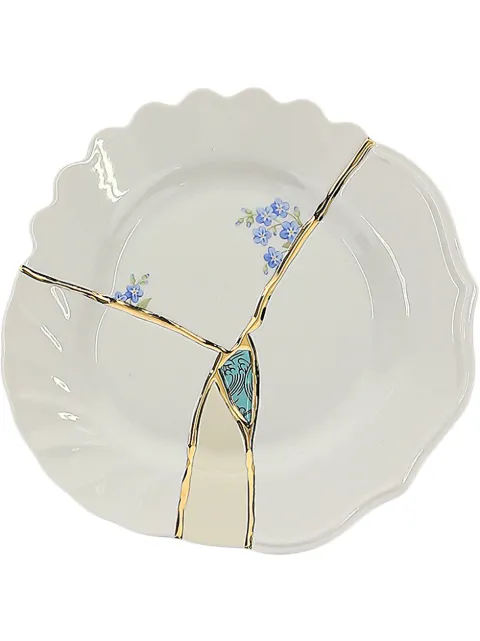 Seletti crack detail plate White 09603KINTSUGIN3