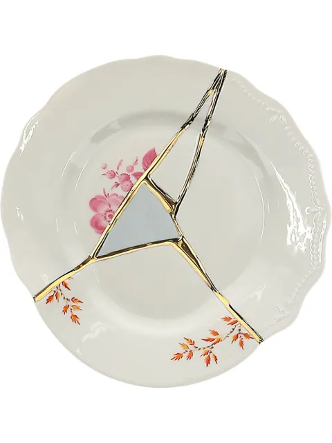 Seletti crack detail plate White 09601KINTSUGIN1