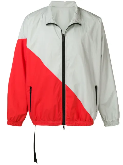 UNRAVEL PROJECT contrasting panels windbreaker Grey UMEB005S191070060820