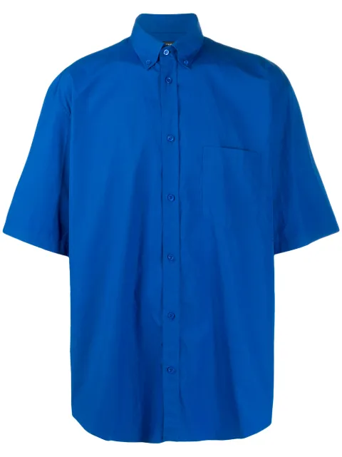 Balenciaga short sleeved logo shirt Blue 556913TEM16
