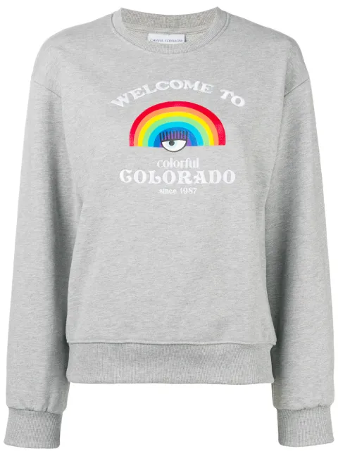 Chiara Ferragni rainbow print sweatshirt Grey CFF064
