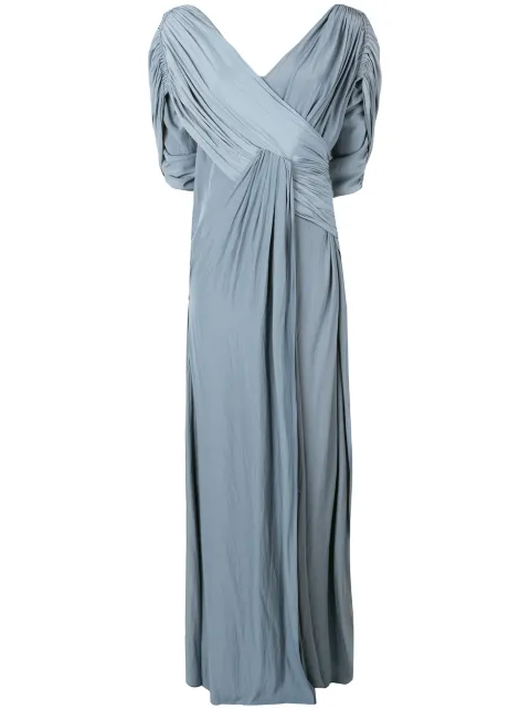 Lanvin long draped dress Blue RWDR376U2638P19