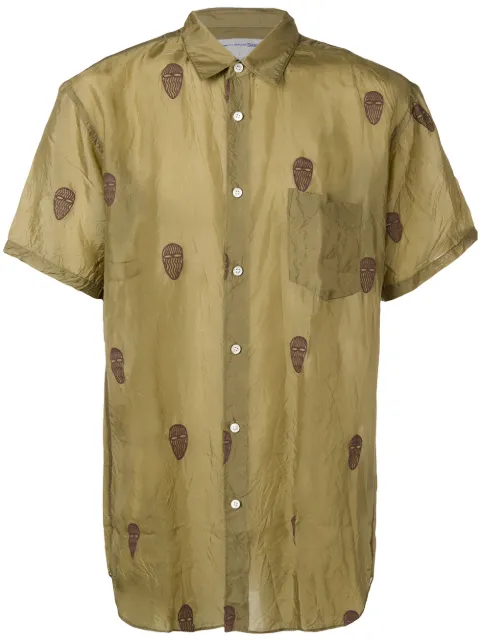 Comme Des Garçons Shirt Mask print shirt Green S27073
