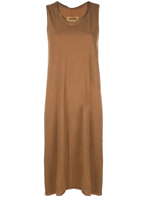 Uma Wang sleeveless midi jersey dress Brown UP5057UW500