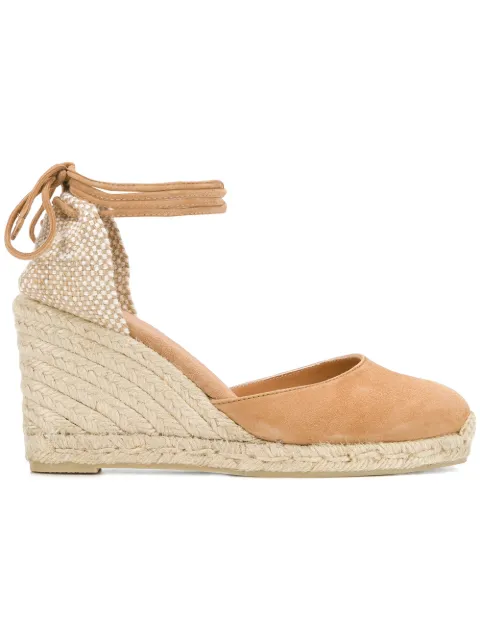 Castañer 95mm Carina suede espadrilles Neutrals 021740