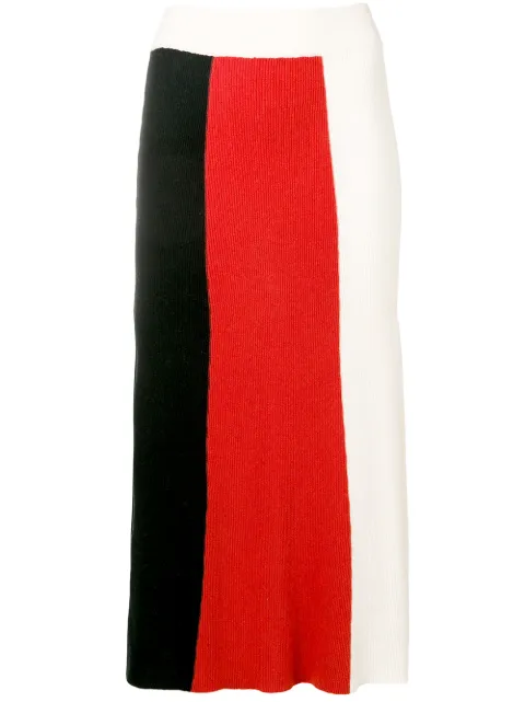 Cashmere In Love colour block knitted skirt Black TRI