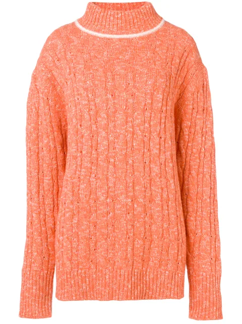 Cashmere In Love cable knit sweater Orange SENA