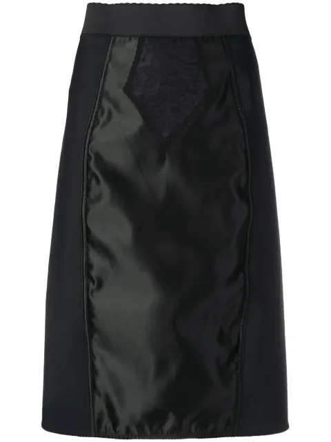 Dolce & Gabbana powernet satin midi skirt Black F4BKDTGDM43