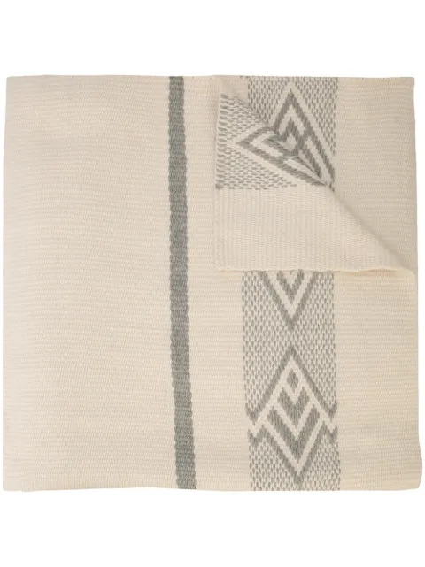 VOZ Wide Diagonal Blanket scarf White VS14IVORYGREY