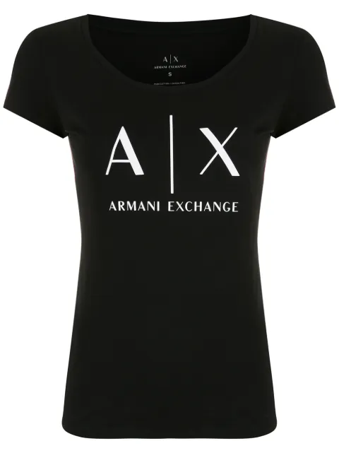 Armani Exchange logo-print cotton T-shirt Black 8NYT70YJ16Z