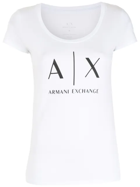 Armani Exchange logo-print round-neck T-shirt White 8NYT70YJ16Z