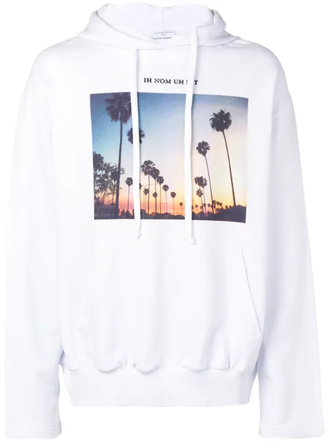 Ih Nom Uh Nit sunset print hoodie White NUS19205