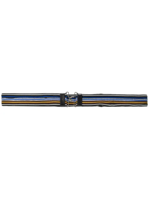 Prada striped clasp buckle belt Black 1CC156053