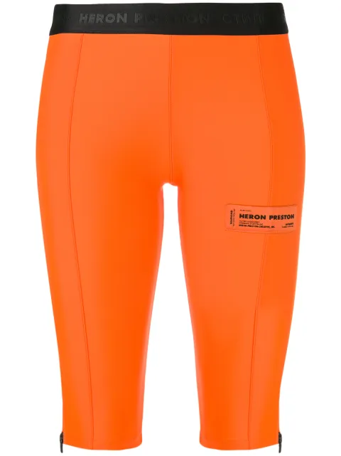 Heron Preston knee-length cycling shorts Orange HWCB004R197590231910