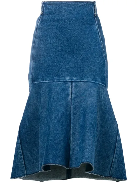 Balenciaga Godet peplum-style skirt Blue 572190TCW03