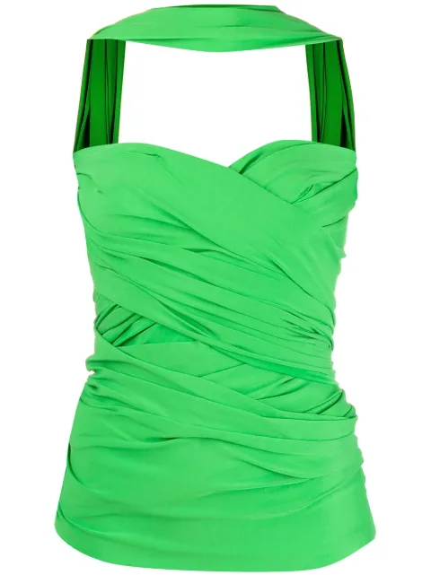 Balenciaga wrap-style bustier top Green 571095TEV11