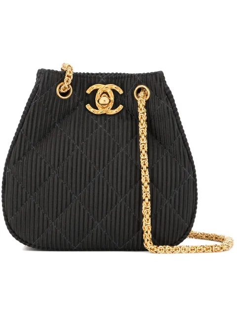 CHANEL Pre-Owned turnlock textured shoulder bag Black 2494317