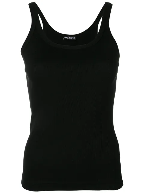Dolce & Gabbana ribbed tank top Black F8K97TFU7AV