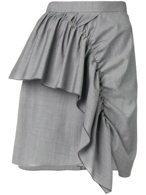 MARANT ÉTOILE ruffle trim mini skirt Grey JU088319P010E
