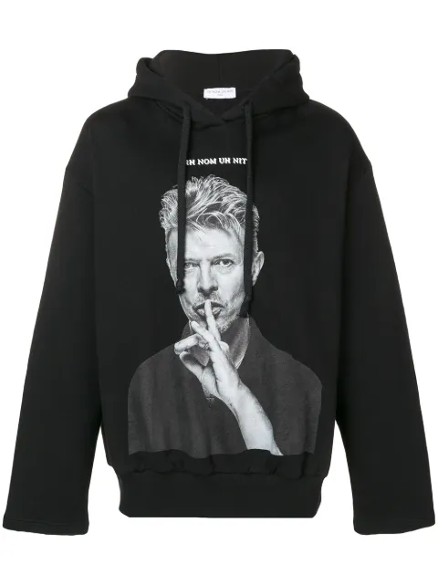 Ih Nom Uh Nit David Bowie print hoodie Black NUS19297