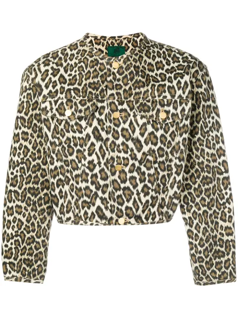 Jean Paul Gaultier Pre-Owned leopard print cropped jacket Brown JPG1995
