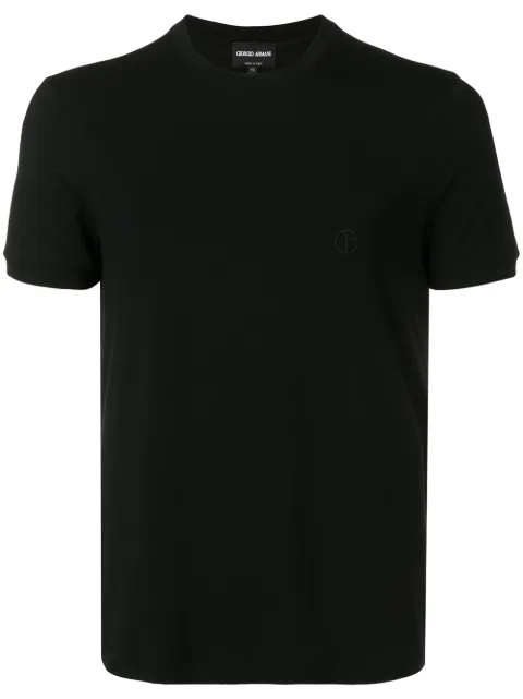 Giorgio Armani logo-embroidered short-sleeve T-shirt Black 3GST52SJP4ZUC99